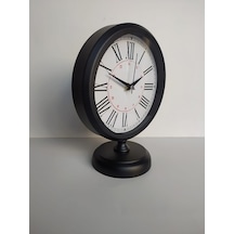 Siyah Renkli Metal Ofis Salon Masa Saati 25*20 cm R1