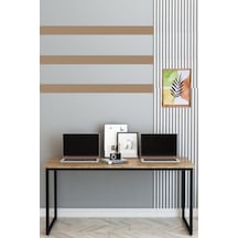 Reflekta Atlantik Çam Siyah Metal Ayaklı 60x160 Çalışma Masası Ofis Masası Oyuncu Masası Yemek Masası Atlantik Çamı