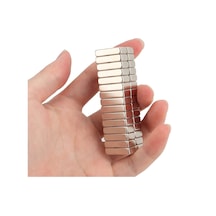 Hubrendy Kargo 10 Adet 20x10x5 Mm Neodyum Magnet N35 Güçlü Mıknatıs Köşeli Ve Dayanıklı Nikel Kaplam