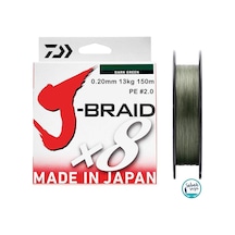 Daiwa J Braid Pe 8X Ip Misina 0.20Mm 13Kg 150Mt Koyu Yeşil