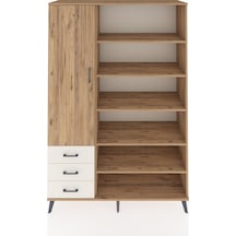 Hyperion Dolap 9 Raflı 3 Çekmeceli 3 Kapaklı 132x44x195 Çam-ç... Çam