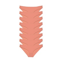 8 Adet Süper Eko Set Likralı Kadın Slip Külot Pudra Çok Renkli