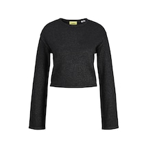 Jack & Jones Kadin Bisiklet Yaka Uzun Kollu Süveter - Sana - 12281216 Siyah
