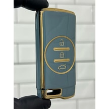 Gma Keys Lüx Chery Tiggo 7 Pro 3 Buton Smart Nano Anahtar Kılıfı Gri Gold Altın Renk 1.ci Kalite