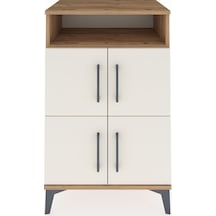 Hyperion Komodin 2 Raflı 4 Kapaklı 60x44x96 Çam-aytaşı Atlas Çam