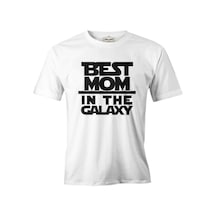 Best Mom İn The Galaxy Anneler Günü Beyaz Unisex Tshirt 001