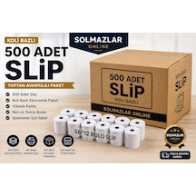 500 Adet 56x12 Rulo Slip Termal Kağıt Koli Bazlı Pos Fiş Rulosu Solmazlar Online