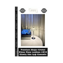 Premium Abajur Kristal Elmas Masa Lambası Lw15 Gümüş Oda Işığı Komodin