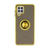 Samsung Galaxy A22 Kılıf Montreal Yüzüklü Silikon Kapak - Sarı 0.2M-Çok Renkli