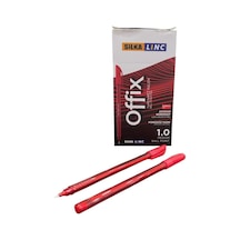 Linc Offix Kırmızı Tükenmez Kalem 1mm Uç 50'li Paket Art.429 Kırmızı