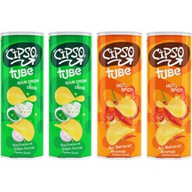 Cipso Tube Acı Baharat Ve Ekşi Krema Ve Soğan Aromalı Cips 160 Gr X 4 Adet
