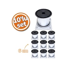 Plastik Ayak Mat Krom Kare Tabla 6cm 10'lu Set Çok Renkli Diğer