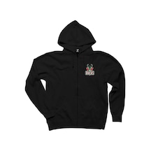 Milwaukee Bucks Green Logo Siyah Fermuarlı Kapşonlu Siyah