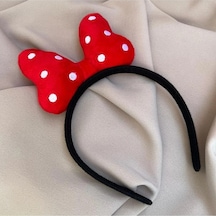 Minibuki Minnie Mouse Kırmızı Fiyonk Üzeri Puantiyeli Taç