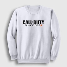 Presmono Unisex Black Ops Call Of Duty Sweatshirt Beyaz