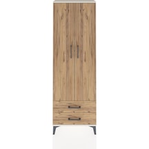 Arges Dolap 2 Raflı 2 Çekmeceli Tek Askılı 60x30x182 Aytaşı-çam Aytaşı