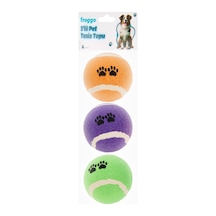 Froggoo 3'lü Pet Tenis Topu - Renkli - 5 Cm