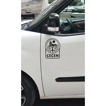 Çeçen Bayrak Araba Sticker Etiket Siyah (15 X 11 Cm) 2 Adet