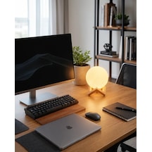 Astraltech 3d Ay Dokulu Gece Lambası Usb Şarjlı Çok Renkli
