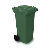 Kapaklı Tekerlekli Çöp Toplama Konteyneri Kutusu 120 Litre - 95 X 60 X 50 Cm. - Yeşil