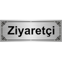 Ziyaretçi 7x20cm Gümüş Renk Metal Yönlendirme Levhası