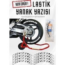 Lastik Yanak Yazısı Mıchelın Beyaz 3d + Yapışkan - Lnsmoto