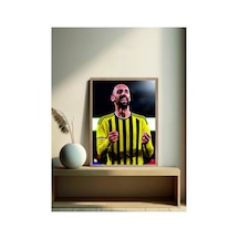 Poster Sarı Lacivert Vedat Muriç Ahşap Çerçeveli Tek Parça Futbol Tablo Çok Renkli - 911976467 Çok Renkli