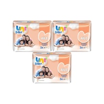 Uni Baby Islak Havlu Mendil Aile 52 Yaprak 9 Lu Set 3pk 3 Islak Mendil