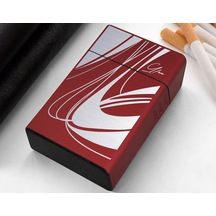 Bk Gift Kişiye Özel İsimli Kırmızı Metal Sigara Tabakası-2, Arkadaşa Hediye, İsimli Sigaralık, Metal Sigara Kutusu
