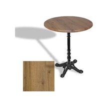 Çipa 1004 Döküm Ayak Yuvarlak Masa Çap 70cm - Werzalit, Wermodin Ve Allzalit Tabla - Canyon Palace Oak Çok Renkli