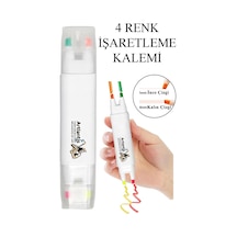 4 Renk Fosforlu Kalem 1 Adet 4 Lü İşaretleme Kalemi Canlı Renkler Sarı Pembe Turuncu Yeşil Fixpoint P-2892 Çok Renkli