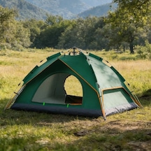 6 Kişilik Otomatik Kamp Çadırı Çift Katmanlı, Suya Dayanıklı, Hızlı Kurulum Outdoor Aile Ve Doğa Çadırı 200x250x150 Cm 4741 Gri