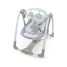 Ingenuity - Swing 'n Go Taşınabilir Salıncak - Sarılmalar Ve Hoots, 5 Salıncak Hızı, 8 Yatıştırıcı Melodi, Çıkarılabilir Oyuncak Çubuğu, Yenidoğan Ve Üzeri, Gri Açık Bej