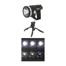 Şarjlı Dev Boy El Feneri Tripod Ayaklı Parlak Led El Lambası Kamp, Av Ve Güvenlik İçin İdeal Beyaz