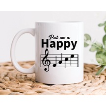 İngilizce Müzisyen Arkadaş İçin Hediye Kupa, Müzik Öğretmeni Kupa Bardak, Nota Tasarımlı Kupa