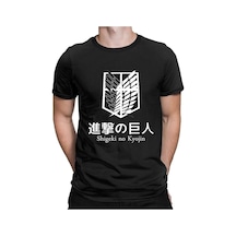 Noıssey Kırmızı Etiket Titan Anime T-shirt Erkekler Model764 17115 Siyah