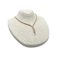 Süet Kumaş Rose Manken Krem Renk 20/18 Cm Kolye Gerdanlık Takı Sergileme Mankeni