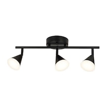 Rsylight Retro Metal Siyah 3 Lü 180 Derece Hareketli Led Spot Avize Beyaz Ampullü-rys90190101009