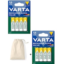 Varta 56616 Şarj Edilir Value 8 Adet 2100mah Aa Kalem Pil+kese