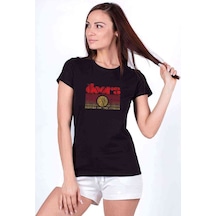 The Doors Riders On The Baskılı Siyah Kadın Tshirt