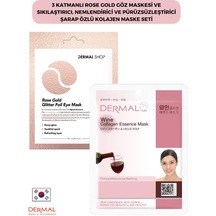 Dermal 3 Katmanlı Rose Gold Göz Maskesi + Sıkılaştırıcı Şarap Özlü Kolajen Maskesi
