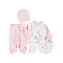 Zıpır Bebe Zıpır Pembe 5 Li Zıbın Seti Hastane Çıkışı Pamuklu Kaliteli Set Pembe