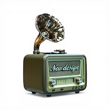 Rt-609 Trend Tasarım Gramafon Nostalji Radyo,bluetooth Nostaljik Radyo Büyük Boy