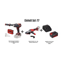 Einehll Set-77 Einhell Professional Tp-cd 18/120 Li-i Bl Akülü Darbeli Matkap+einhell Tp-ag 18/125 F Li Bl Akülü Avuç Taşlama+einhell 18v 4,0 Ah Pxc S