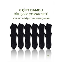 Km Collections 6'lı Set Dikişsiz Bambu Çorap Kadın&erkek Siyah