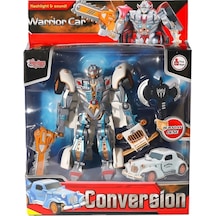 Hw-668-1-2 Işıklı Dönüşebilen Robot Araba -vardem