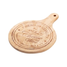 Bambu Kesim Tahtası Peynir Sunum, Servis Tabak 30cm Bmb32 Sarı