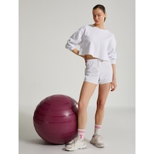 Koton Mini Spor Şort Nakış Detaylı Beli Bağlamalı Pamuklu Beyaz 3sak40322nk 3SAK40322NK000 Beyaz