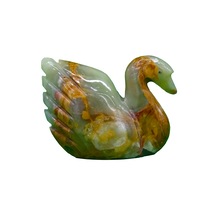 Doğal Oniks Taş Kuğu Figürü - Dekoratif El Yapımı Biblo