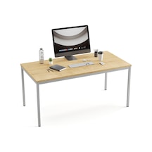 Çok Amaçlı 140x80x75h Cm Masa, Yemek Masası, Ofis Çalışma Masası, Bilgisayar Masası, Safir Meşe Safir Meşe